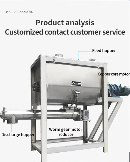 Máy Trộn Bột Khô Ngang Ruy Băng cho Hóa Chất & Thực phẩm